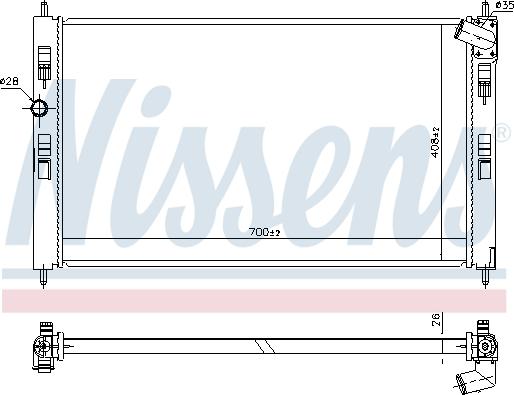 Nissens 636034 - Радіатор, охолодження двигуна autocars.com.ua