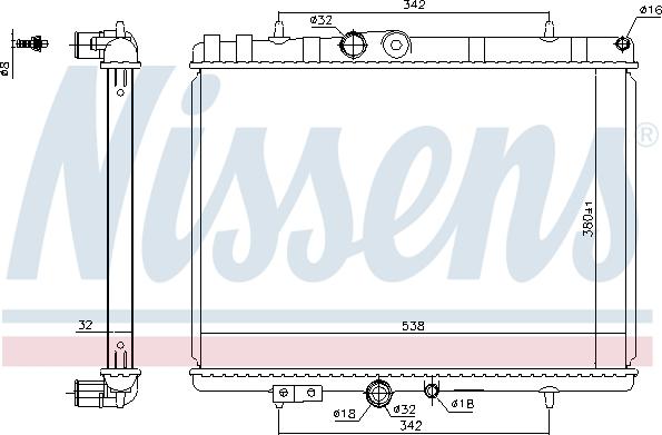 Nissens 636039 - Радіатор, охолодження двигуна autocars.com.ua