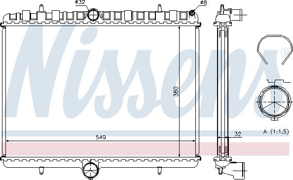 Nissens 63621A - Радіатор, охолодження двигуна autocars.com.ua