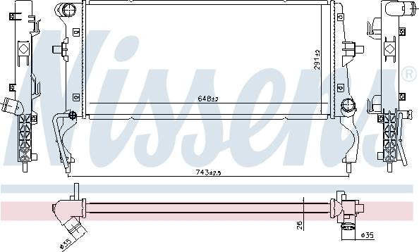 NISSENS 636728 - Радіатор, охолодження двигуна autocars.com.ua