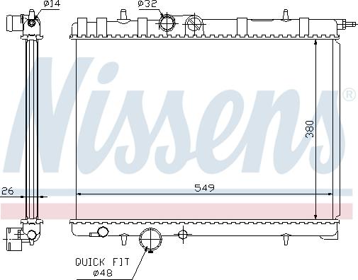 Nissens 63697 - Радиатор, охлаждение двигателя avtokuzovplus.com.ua