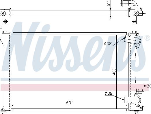 Nissens 63701 - Радіатор, охолодження двигуна autocars.com.ua