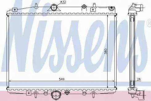 Nissens 63705 - Радіатор, охолодження двигуна autocars.com.ua