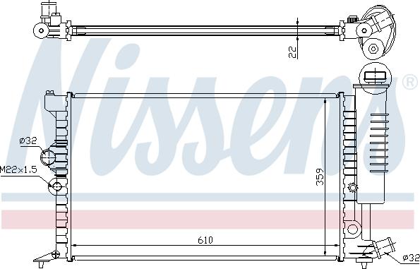 Nissens 63713A - Радіатор, охолодження двигуна autocars.com.ua