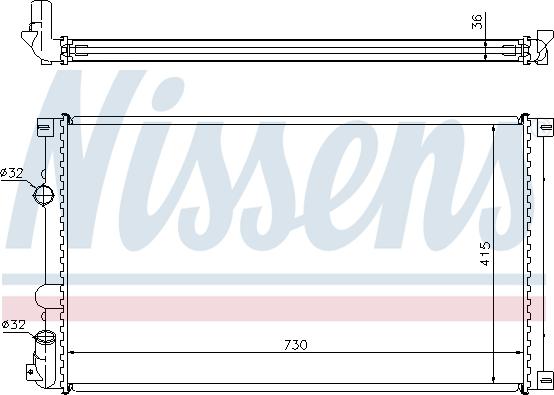 Nissens 693082 - Радіатор, охолодження двигуна autocars.com.ua