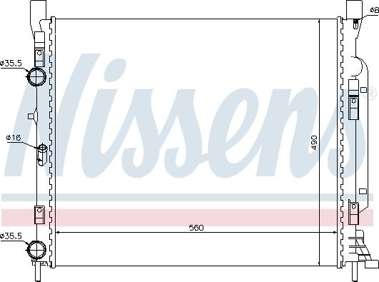 Nissens 637623 - Радіатор, охолодження двигуна autocars.com.ua