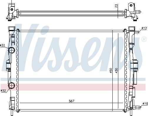 Nissens 63764 - Радіатор, охолодження двигуна autocars.com.ua