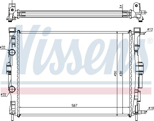 Nissens 693850 - Радиатор, охлаждение двигателя avtokuzovplus.com.ua