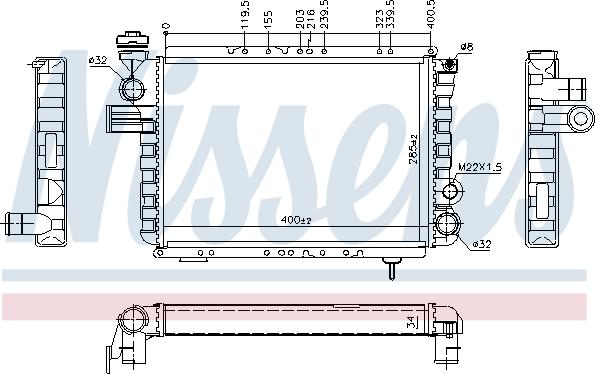 Nissens 63770 - Радіатор, охолодження двигуна autocars.com.ua