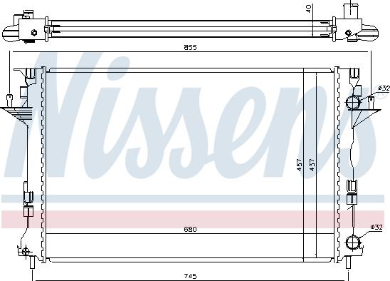 Nissens 63771 - Радіатор, охолодження двигуна autocars.com.ua