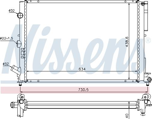 Nissens 63851A - Радіатор, охолодження двигуна autocars.com.ua