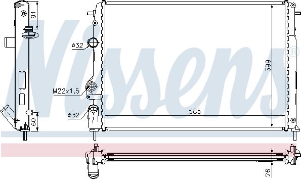 Nissens 63896A - Радіатор, охолодження двигуна autocars.com.ua