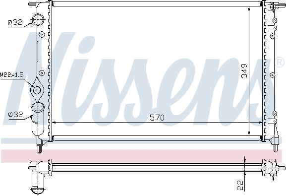 NISSENS 63925 - Радіатор, охолодження двигуна autocars.com.ua