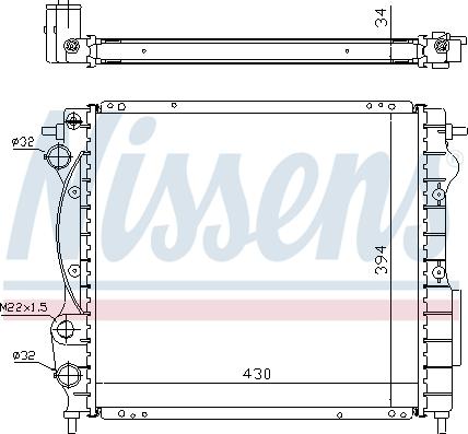 Nissens 63968A - Радіатор, охолодження двигуна autocars.com.ua