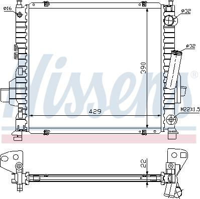 Nissens 693373 - Радіатор, охолодження двигуна autocars.com.ua