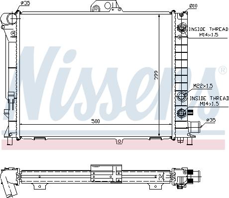 Nissens 64033A - Радиатор, охлаждение двигателя avtokuzovplus.com.ua