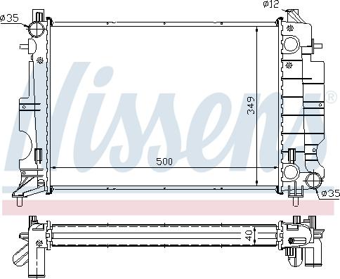 Nissens 64035A - Радіатор, охолодження двигуна autocars.com.ua