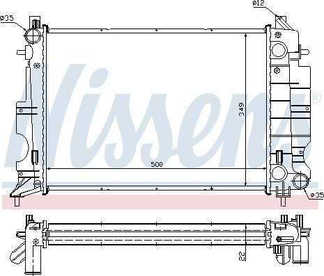 Nissens 64038A - Радіатор, охолодження двигуна autocars.com.ua