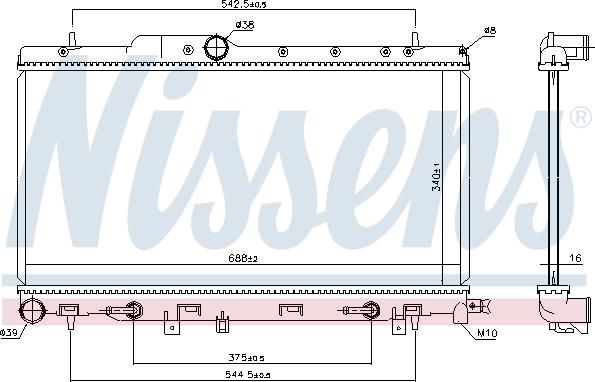 Nissens 64123 - Радіатор, охолодження двигуна autocars.com.ua