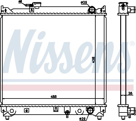 Nissens 64155 - Радіатор, охолодження двигуна autocars.com.ua