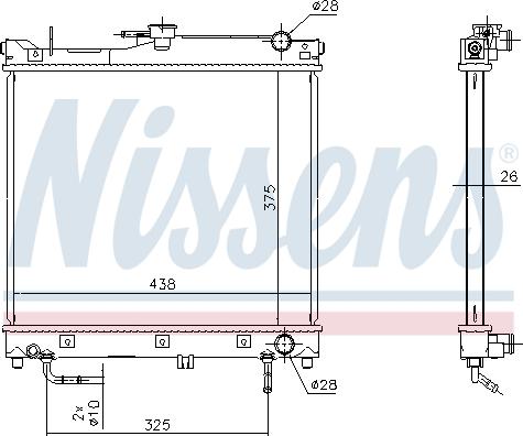 Nissens 641753 - Радіатор, охолодження двигуна autocars.com.ua