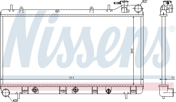 Nissens 64186 - Радіатор, охолодження двигуна autocars.com.ua