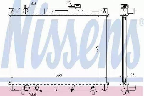 Nissens 64194 - Радіатор, охолодження двигуна autocars.com.ua