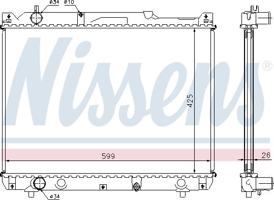 Nissens 64196A - Радіатор, охолодження двигуна autocars.com.ua