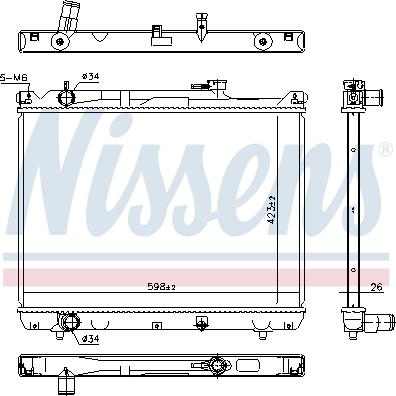 Nissens 64206 - Радіатор, охолодження двигуна autocars.com.ua