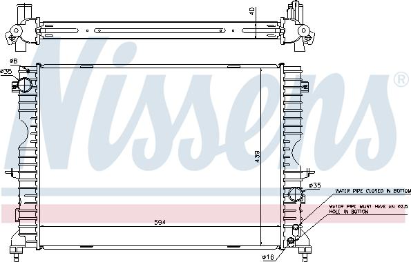 Nissens 64312A - Радіатор, охолодження двигуна autocars.com.ua