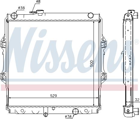 Nissens 64598A - Радіатор, охолодження двигуна autocars.com.ua