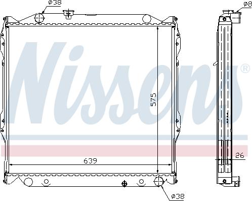 Nissens 64636A - Радіатор, охолодження двигуна autocars.com.ua