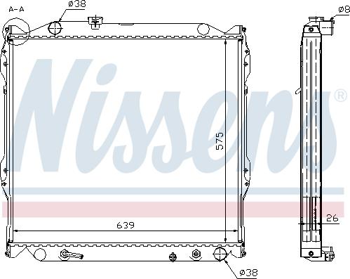 Nissens 64637A - Радіатор, охолодження двигуна autocars.com.ua