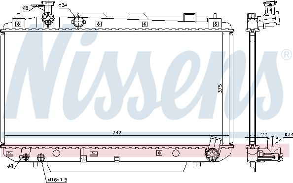 Nissens 64639A - Радіатор, охолодження двигуна autocars.com.ua