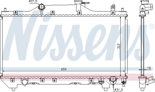 Nissens 64640A - Радіатор, охолодження двигуна autocars.com.ua