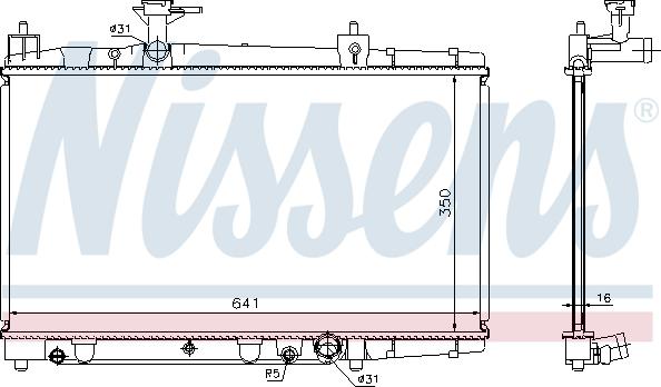 Nissens 64645A - Радіатор, охолодження двигуна autocars.com.ua