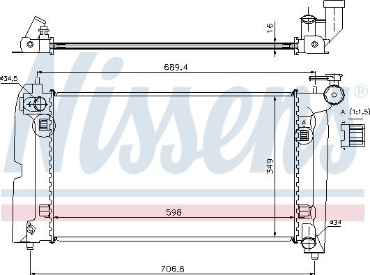 Nissens 64646A - Радіатор, охолодження двигуна autocars.com.ua