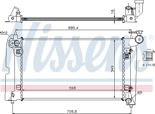 Nissens 64648A - Радіатор, охолодження двигуна autocars.com.ua