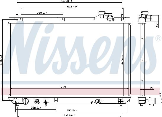 Nissens 64659 - Радіатор, охолодження двигуна autocars.com.ua