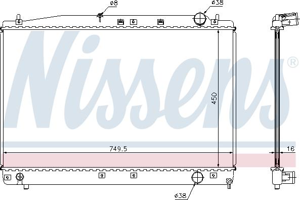 Nissens 646802 - Радіатор, охолодження двигуна autocars.com.ua