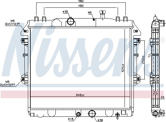 Nissens 646807 - Радіатор, охолодження двигуна autocars.com.ua