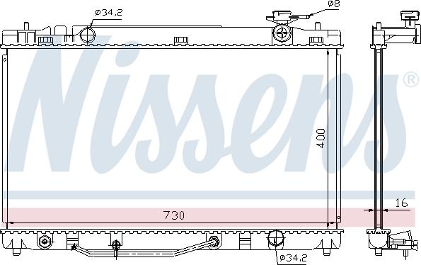 Nissens 646808 - Радіатор, охолодження двигуна autocars.com.ua