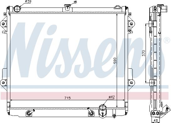 Nissens 646827 - Радіатор, охолодження двигуна autocars.com.ua