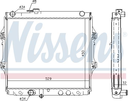 Nissens 64683A - Радіатор, охолодження двигуна autocars.com.ua