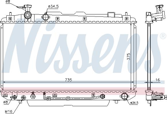 Nissens 646852 - Радіатор, охолодження двигуна autocars.com.ua