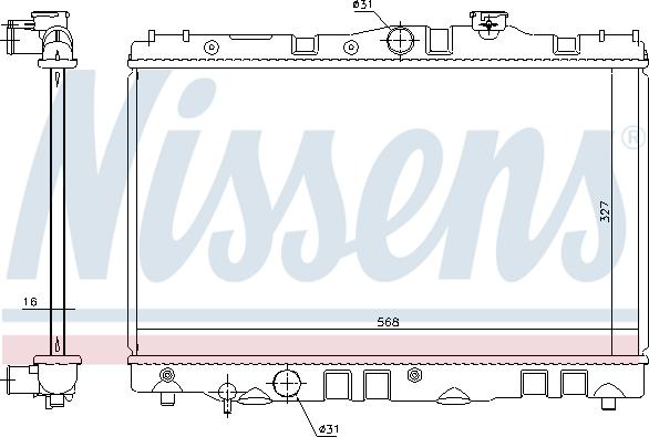 Nissens 646886 - Радіатор, охолодження двигуна autocars.com.ua