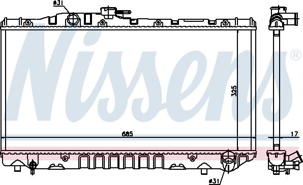 Nissens 64712 - Радіатор, охолодження двигуна autocars.com.ua