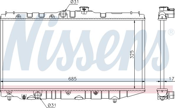 Nissens 64718 - Радіатор, охолодження двигуна autocars.com.ua