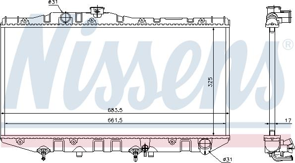 Nissens 64735 - Радіатор, охолодження двигуна autocars.com.ua