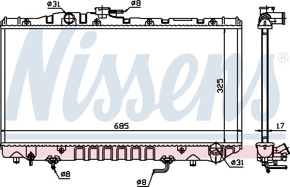 Nissens 647361 - Радіатор, охолодження двигуна autocars.com.ua